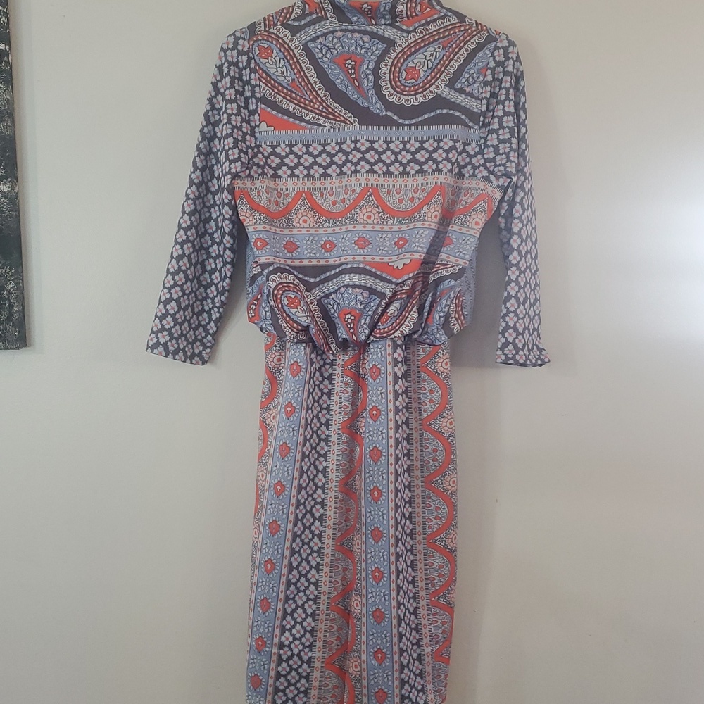 NWT Gretchen Scott So Sexy Paisley Park Dress Size XS V-Neck Mini Elastic Waist - Picture 7 of 10